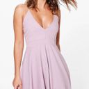 Boohoo cross back lilac purple dress Photo 0