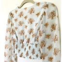 Aritzia Wilfred Puff Sleeve Minty Green Smock Cropped Blouse Tops Sz XS Photo 5