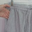 Talbots  Size 12 Linen Blend Pull On Drawstring Pants Blue White Stripe Flowy Photo 3