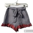 English Factory  Gingham High Rise Ruffle Hem Shorts, XS Photo 0