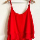 Milk and Honey  Red Spaghetti Strap Tiered Flowy Cami Tank Top Women’s Large NWT Photo 0