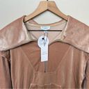 Current Air NWT  Oversized Collar Velour Pullover Shirt 1/4 Zip Taupe Tan Small Photo 2