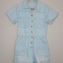 Bluivy Light Blue Denim Distressed Shorts Romper Size Small Photo 1