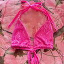 Y2K hot pink sparkly triangle bikini top Photo 3