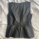 BCBGMAXAZRIA Black Leather Top Photo 3