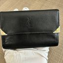 Saint Laurent Yves  Logo Leather Frame Purse Trifold Wallet Photo 1