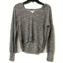 Abound  Womens Gray Burnout V Neck Hooded Top Long Sleeve Blouse Photo 0