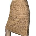 J. McLaughlin  Size 6 Nude Beige Lace Tiered Pencil Straight Knee Length Skirt Photo 3