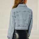 Allegra K Y2K Cropped Light Washed Jean Jacket, size L Photo 1