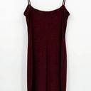 Charlotte Russe  Womens Vintage Y2K Slinky Spacedye Cowl Neck Slip Dress Burgundy Photo 6