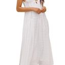 ASTR  the Label LIZBETH white gauze tie spaghetti strap plunge tiered maxi dress Photo 9