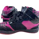 Q Factor Y2K 90s Rave Black Pink Plaid Front High Top Jewel Skater Sneakers 6 Photo 6