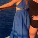 Blue Cut Out Sundress With Slit Photo 1