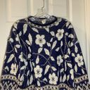 Holiday Time Vintage  Blue/White Floral Print Pullover Sweater size Large Photo 5