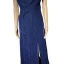 indigo. Jeffrey & Dara Vintage 90s Ultra Sparkly Twist Front Maxi Evening Dress Photo 0