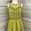 Hunter Bell Yellow & Black Crochet Skater Dress Photo 0