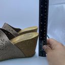 Mila Paoli Suede Wedge Shoes Womens 9.5 Sandals Cork Heel Casual Photo 2