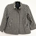 Banana Republic  Pea Coat Wool Jacket size XS houndstooth print black and white Photo 0