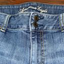 American Eagle Dark Wash Super Stretch Artist Cropped Denim Jeans Size 14 Short Photo 2