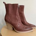 DOLCE VITA BEAUX ROSE LEATHER WESTERN BOOT Brown Size 8 Photo 1