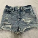 Ban Jara  Women's Size 3/25 Denim Jean Shorts Distressed Raw Hem Light Wash Photo 0