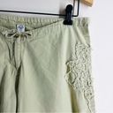 prAna  Organic Cotton Embroidered Crop Pants Light Green size XS Photo 2