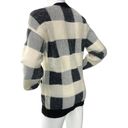 Cyrus  Knits Womens Size S Cardigan Sweater Oversized Gingham Black White Photo 5