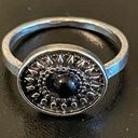 Onyx Vintage  stone silver plated ring size 6.5 Photo 0