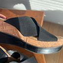 Black Strappy Cork Wedge Sandals Size 8 Photo 5