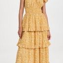 Cleobella NEW NWT  Dita Tiered Ruffle Midi Dress In Cassia Golden Yellow Floral Photo 0