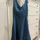 Princess Polly Blue Satin Dress Photo 1