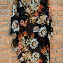 Say What? Say What? Floral Print Sheer Open Front High Low Cardigan Blouse‎ Black - Size S Photo 1