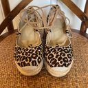 Ann Taylor  Elsa leopard printed calf hair espadrille wedges size 7 Photo 2