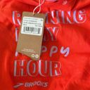 Brooks NWT  Women's Distance Graphic Long Sleeve Shirt RUNNING IS MY HAPPY Place Photo 5