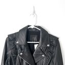 Paige  Annika Leather Moto Ruffled Jacket in Black Sz S Photo 5