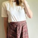 Full Tilt  100% Rayon Striped Maroon / Pink Mini Party Skirt Elastic Waist Photo 2