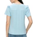 W5  Concepts Light Blue Ruffle Short Sleeve V Neck T-Shirt Top Ribbed Size M Photo 1