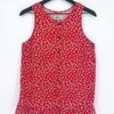 Krass&co G.H. Bass & . Micro Floral Ruffle Hem Tank Red Medium Photo 0