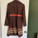 Nine West y2k  brown and orange ribbon trim detail trench jacket Size XS Photo 5