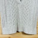 Pink Rose  Women's Size Medium Beige Cable Knit Sweater Vest V-Neck Sleeveless Photo 4