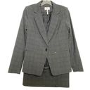 Laundry by Shelli Segal Laundry Shelli Segal Finely Plaid Grey Suit Jacket Blazer/Skirt Set SZ 6 Photo 0