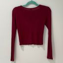 Garage Maroon Cropped Sweater Top Photo 1