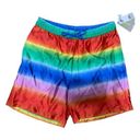 . Be Proud By Bp Gender Inclusive Satin Shorts In Red Multi Rainbow Ombre S Photo 0