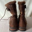 Rock And Candy  Danlea Winter Boot Faux Suede Faux Fur Lace Up Mid Calf Brown 9.5 Photo 3