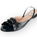 Barney’s New York HTF: Barneys New York Coop ꧁ Slingback Ruffled Leather Ballet Flats ꧂ Black Photo 14