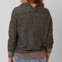 BKE Gimmicks X  Double V Neck Marled Heather Button Sweatshirt Grey Black XS Photo 1