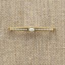 The Bar Vintage Faux Pearl Brooch Pin Gold Tone Victorian Revival Art Deco Photo 1