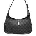 Gucci  Supreme Black Monogram Leather Trim Vintage Jackie Hobo Shoulder Bag Photo 2