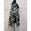 Double Zero  Boho Cowl Neck Poncho Sweater With Fringe Size M Wool Blend Photo 2