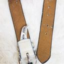 Fossil Vintage  Metallic Leather Patchwork Belt Studded Silver Gold Medium New Photo 6